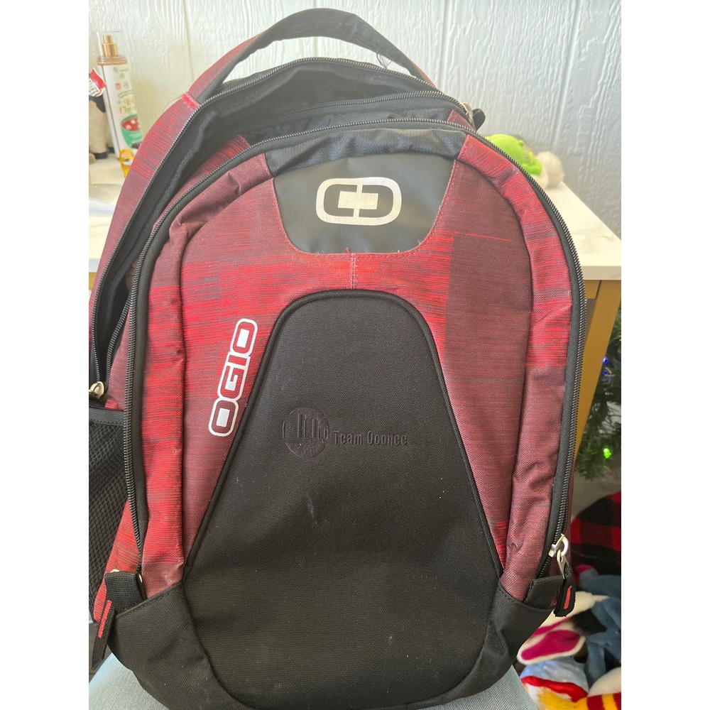 OGIO Red Plaid Backpack Laptop Bag Travel School